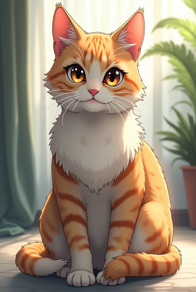super detailed cat, only, anime style