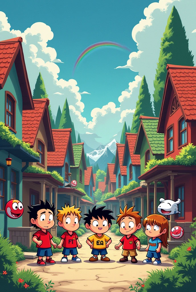 Create a picture with many animated characters from the time of the Stonebreakers until the last tooncast case, but show an image with all the old characters from that time., as: The Neighborhood Boys, Courage the Cowardly Dog, ed edd y edy, zamurai jack, mojojojo and more dragonballz