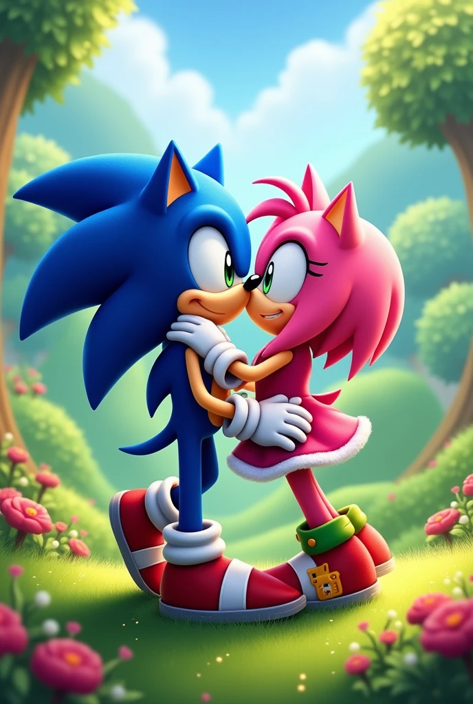 Sonic kissing amys but