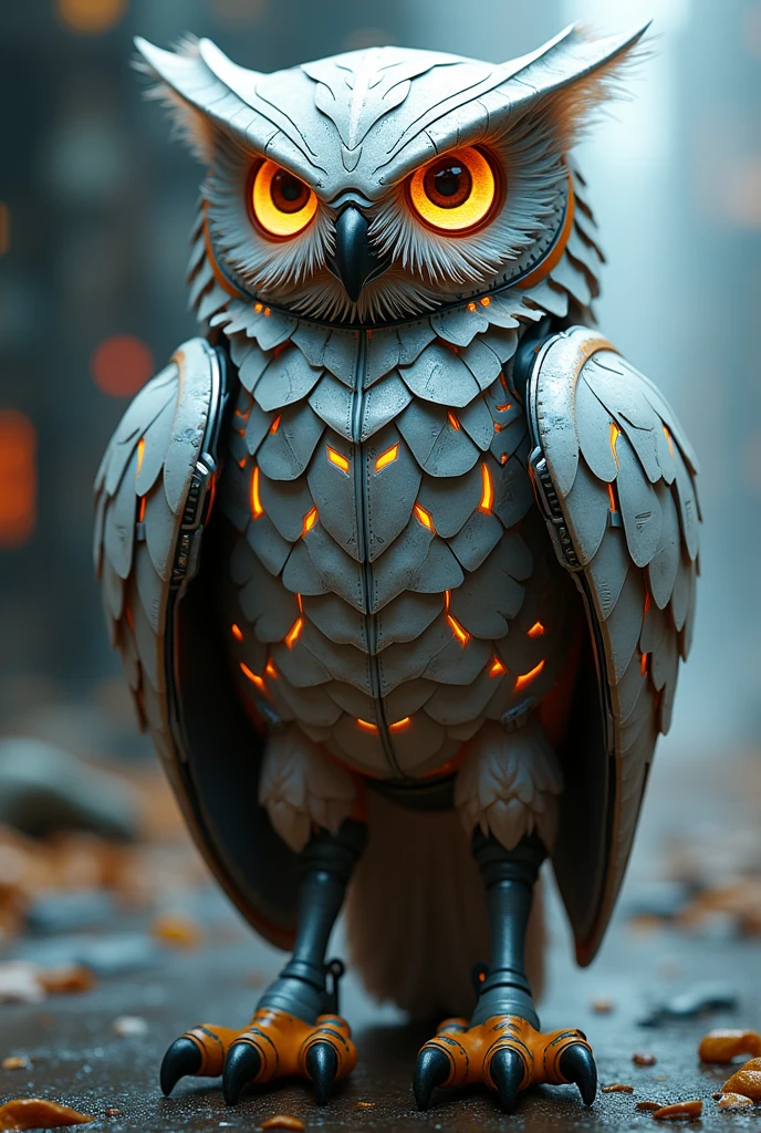 an owl that resembles a futuristic corn cob , bring more realistic effect