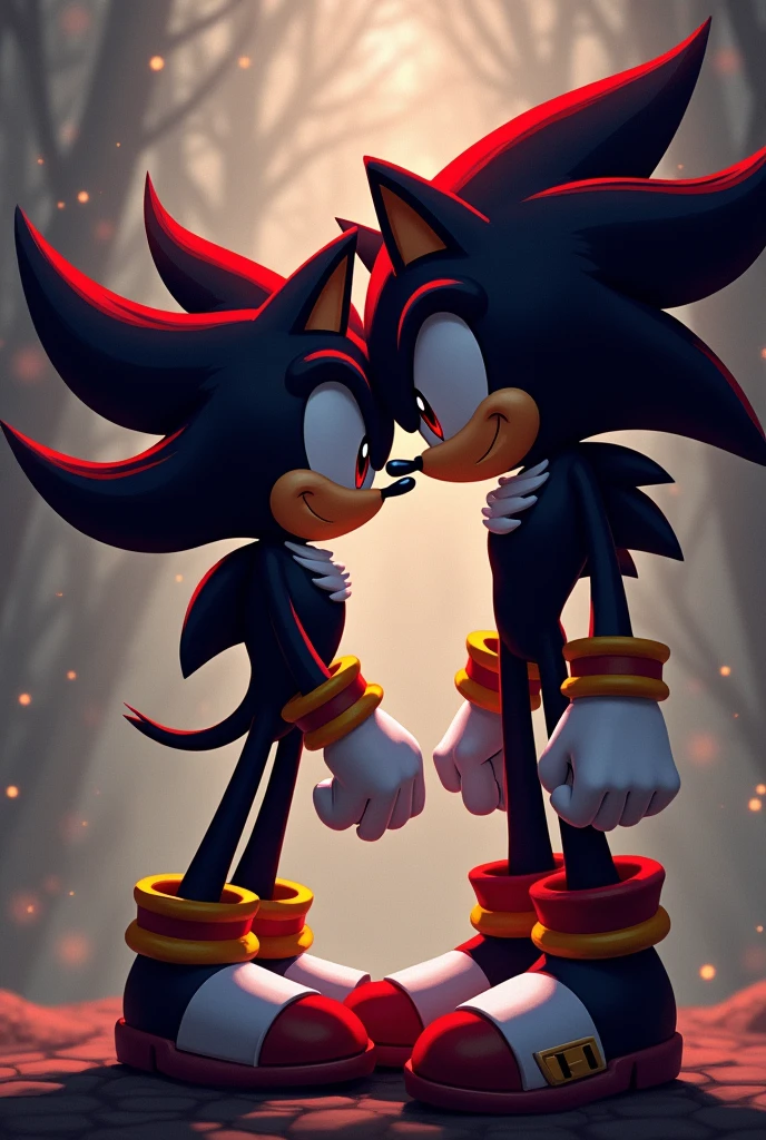 sonic dandole un beso a shadow