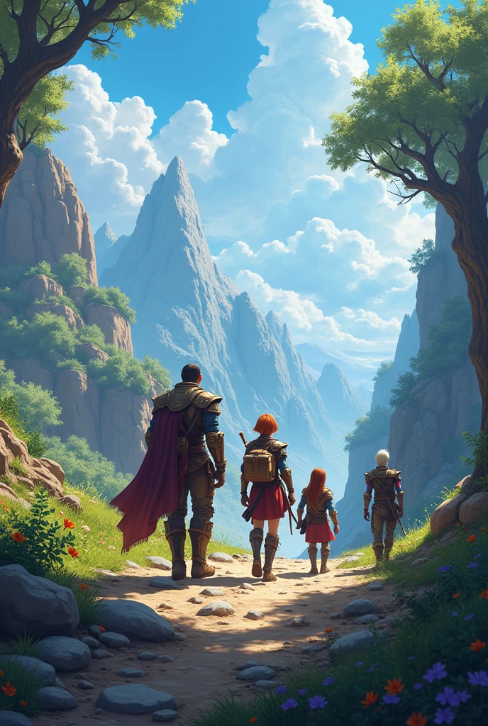 A picture with 4 friends in a video game world