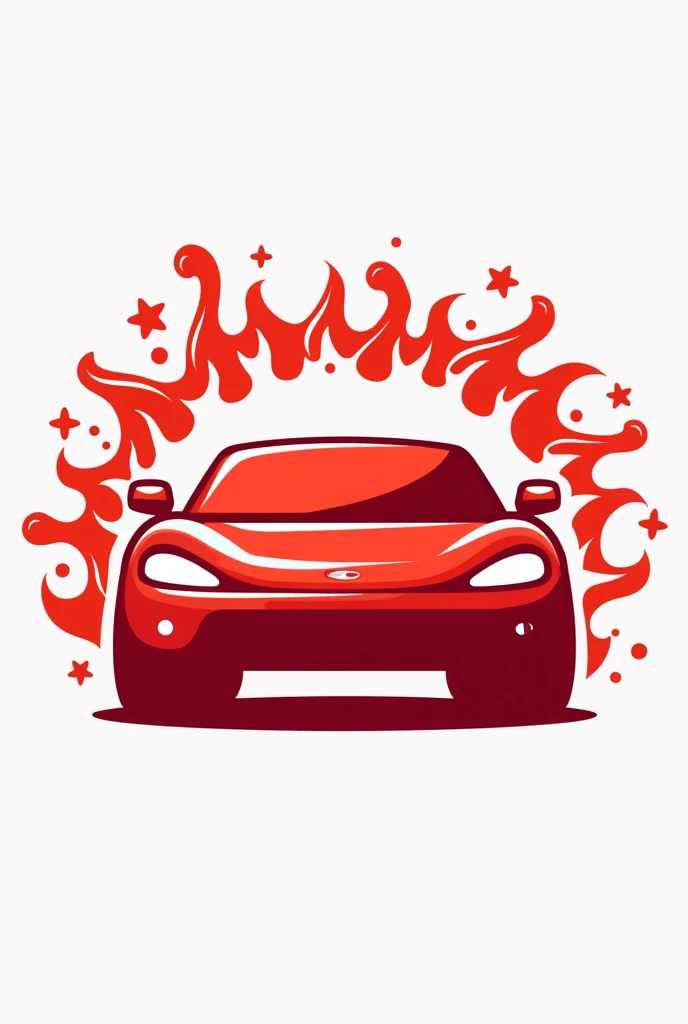 Make me a logo for a car wash, preferably a red one.