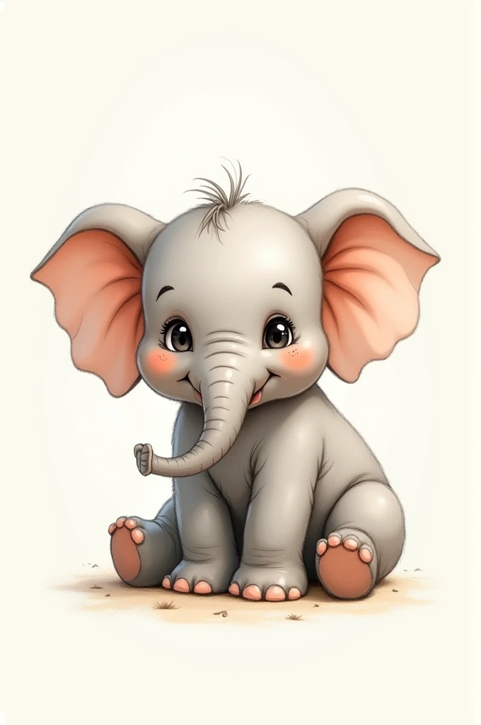 Baby elephant drawing 
