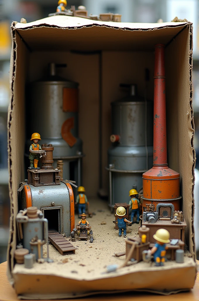 Take a picture of what an industry would look like in a car shoe box with recyclable and homemade items
