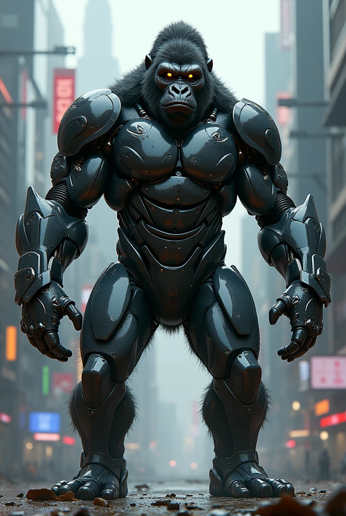 Futuristic gorilla soldier with power armor