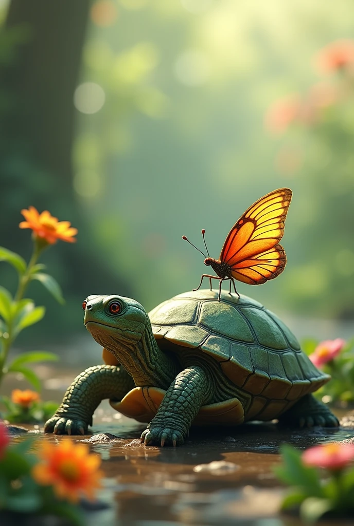 Turtle and Butterfly
