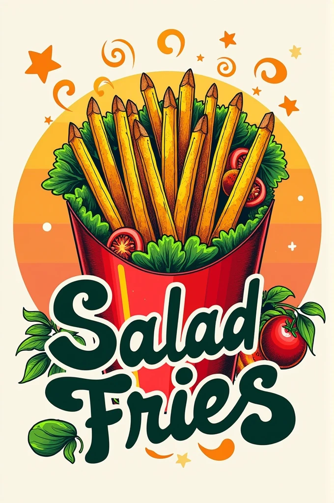 70s salad fries logo