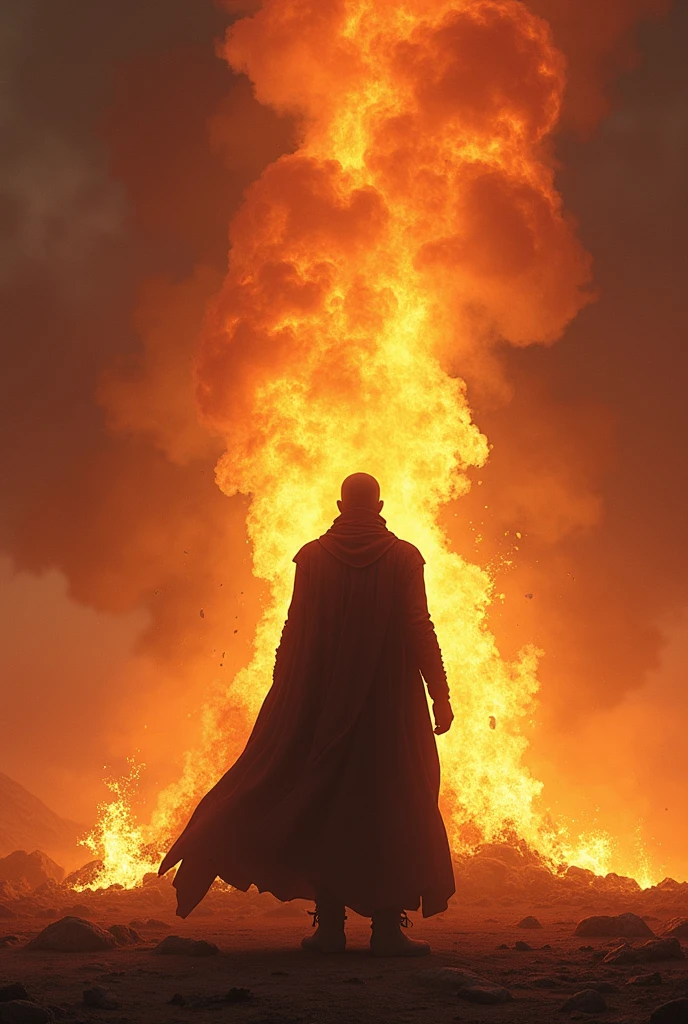 a close up of a person standing in front of a fire, epic fantasy digital art style, epic fantasy novel cover art, a sinister fantasy illustration, symmetrical epic fantasy art, 4k fantasy artwork, epic fantasy art style, epic fantasy illustration, Fantasy art Behance, fantasy art 8k, epic fantasy digital art, epic fantasy science fiction illustration