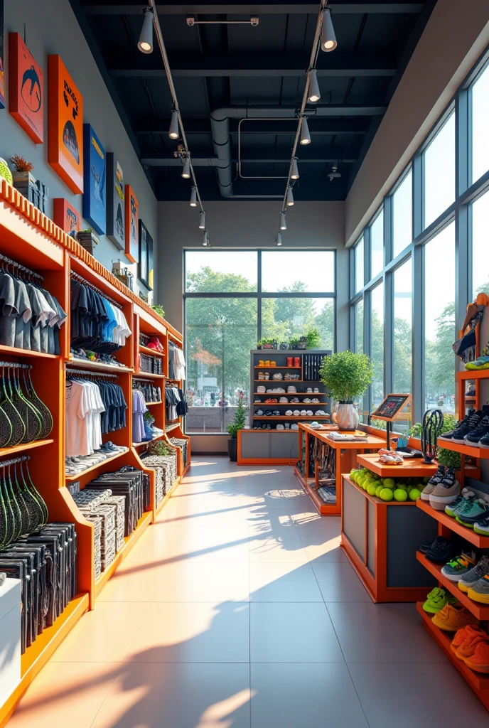A tennis equipment store