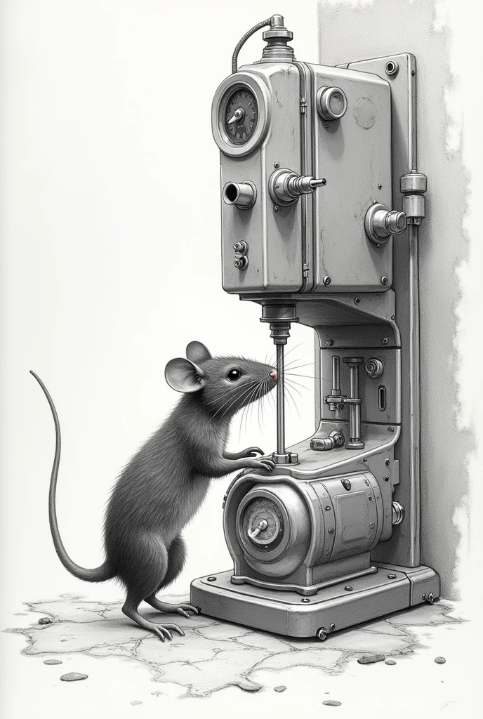 Drawing of a mouse measuring pressure inside a device that calls telemetry through its tail