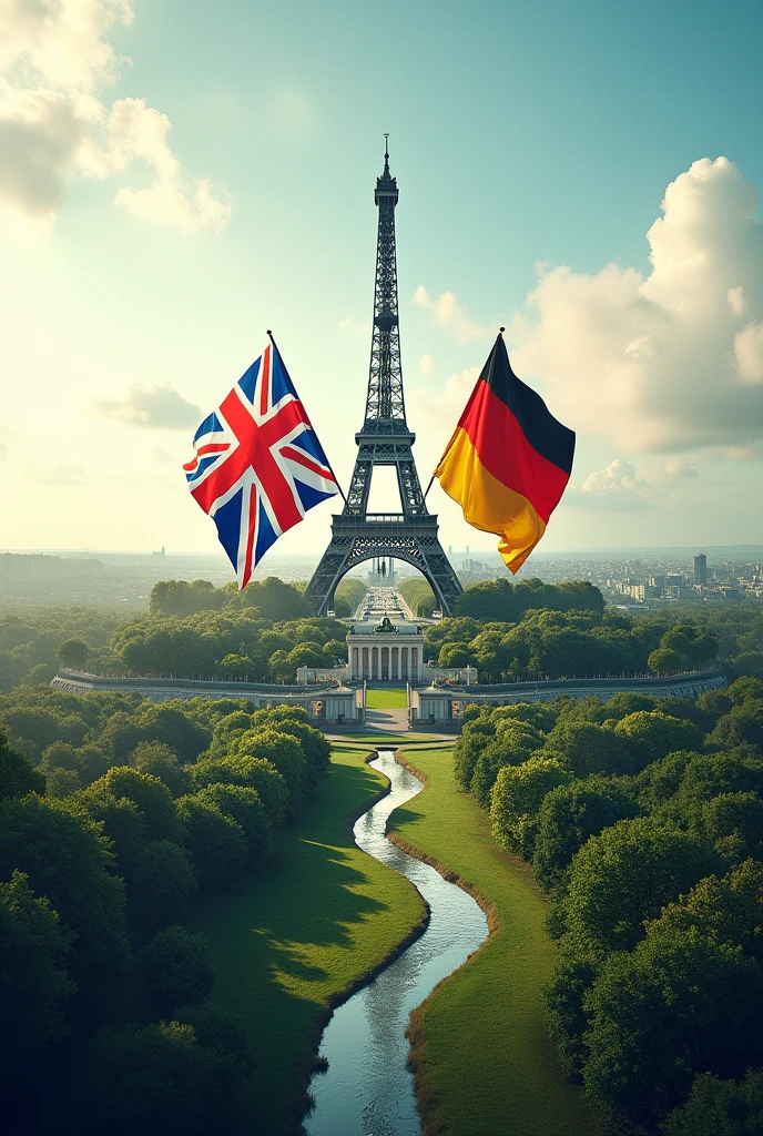 Make a wallpaper between Great Britain, France and Germany.