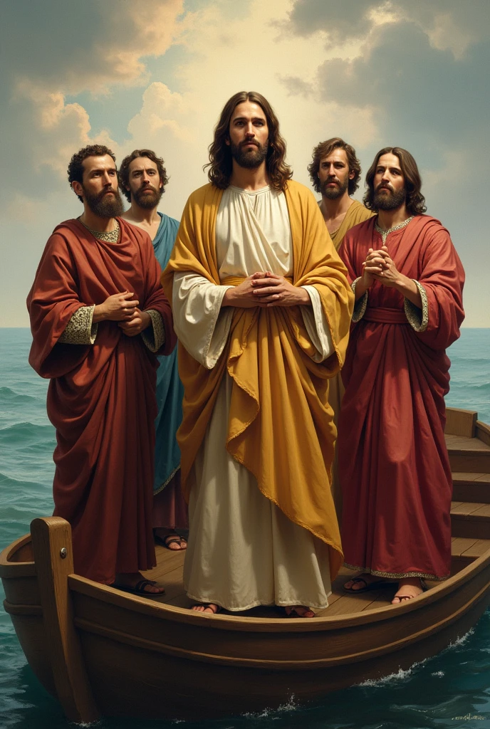 JesusChrist, peter, Thiago and João on the boat.
