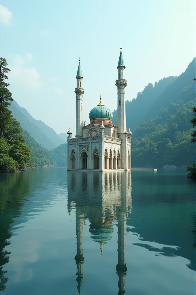 A mosque in a river