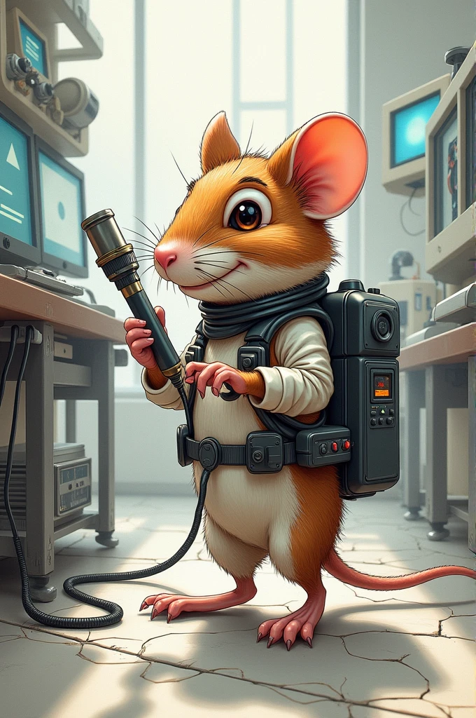 Drawing of a mouse measuring pressure in telemetry