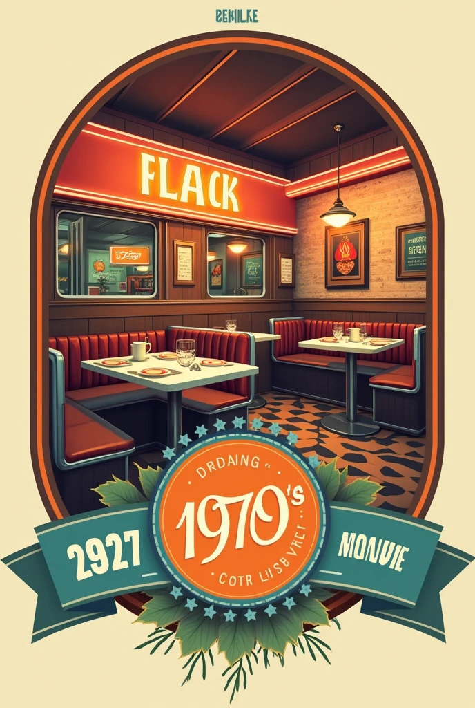 70s restaurant dinner menu logo