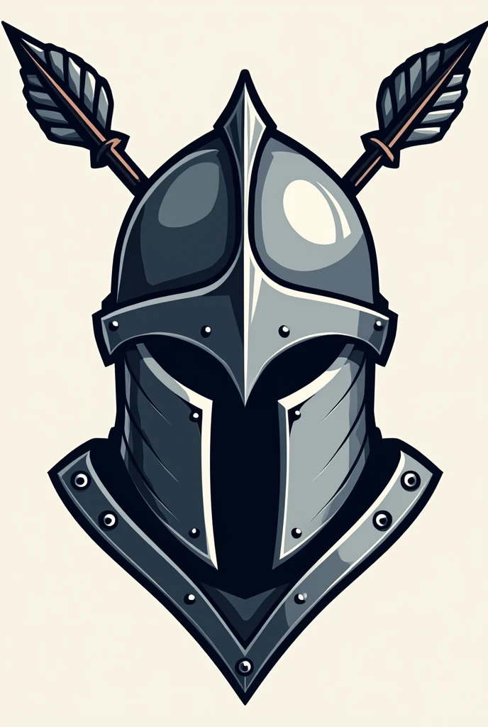 knight helmet logo with an arrow through it
