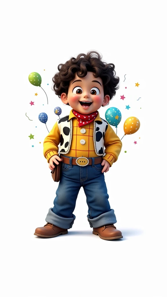 Add a background to that Toystory image with Cesar's name and 1st birthday balloons