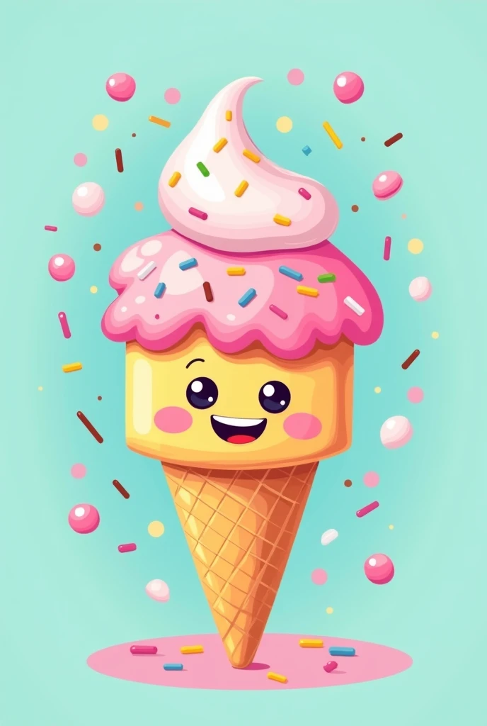 Create an ice cream shop logo using color psychology