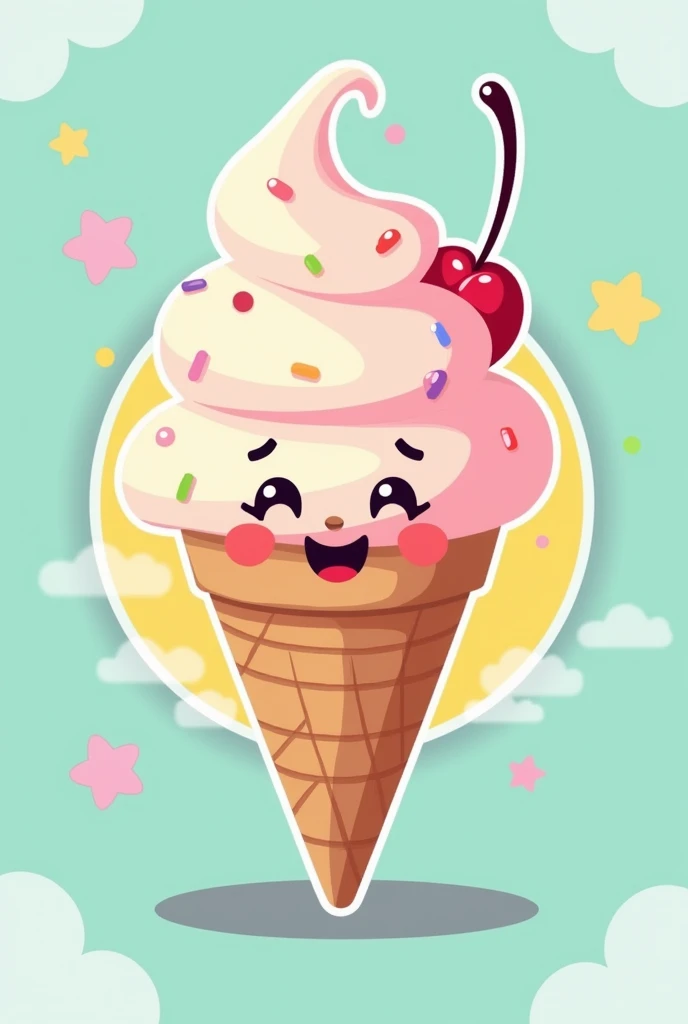 Create an ice cream shop logo using color psychology