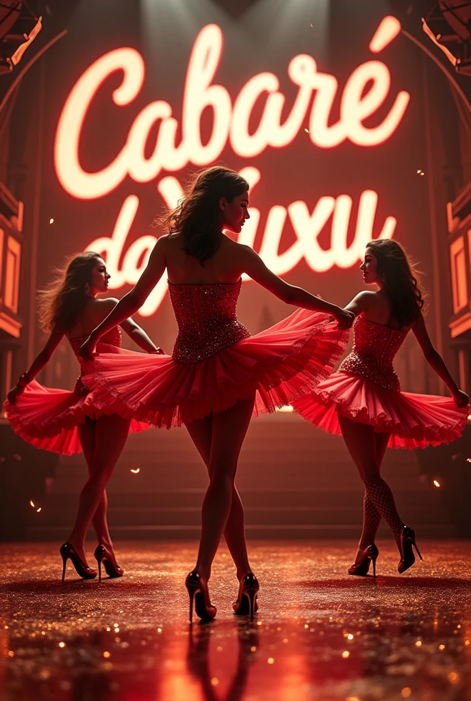 Name Cabaré DA XUXU font with cancan dancers