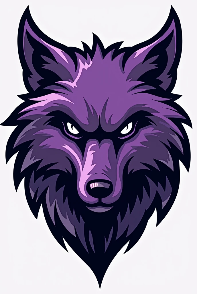 Logo of a team called "Elite Lobo" highlighting the purple color High resolution, simple background, illustration,