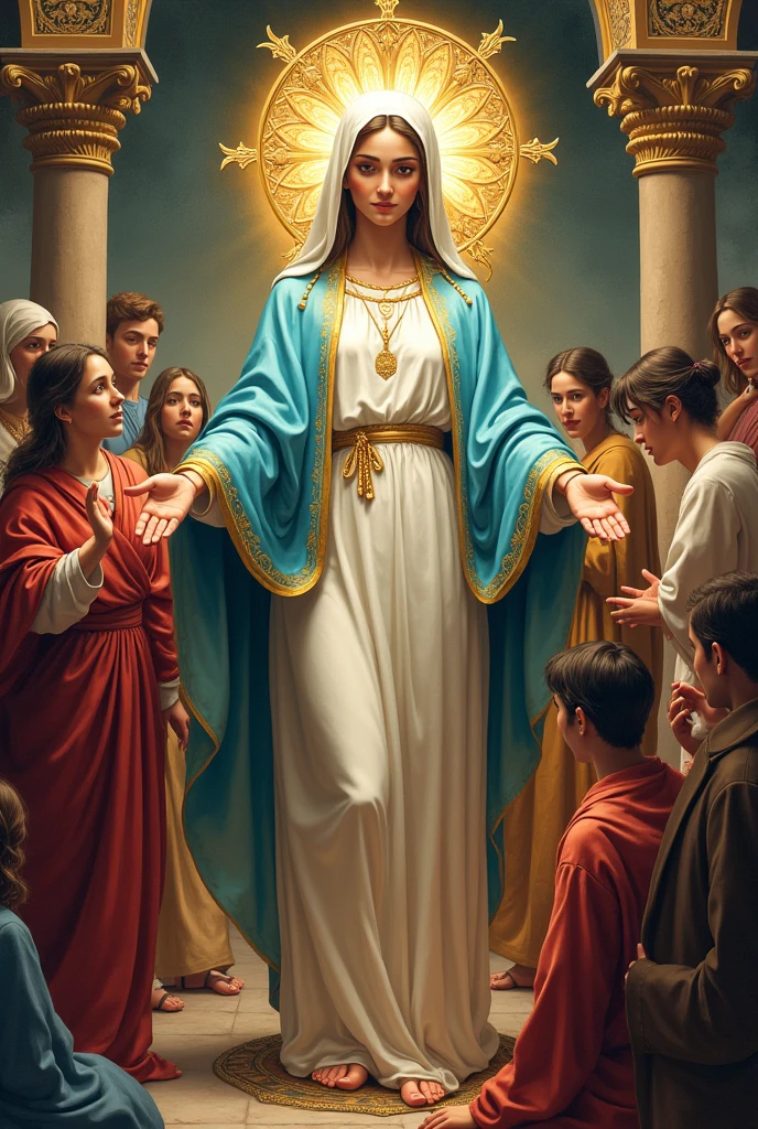 make an image of the virgin doing charity Take a print of the following image and it is best to generate colorful, high-contrast, high-resolution images.