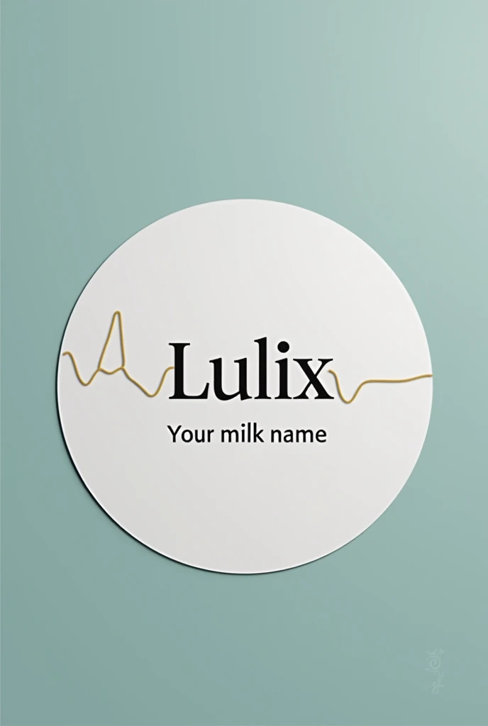 Circular company logo sticker "Lulix" with space for name of milk pens