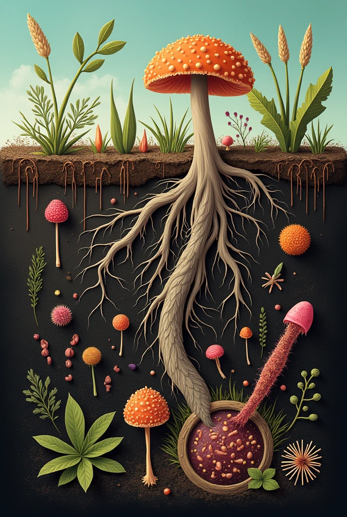 decomposition of life in the soil