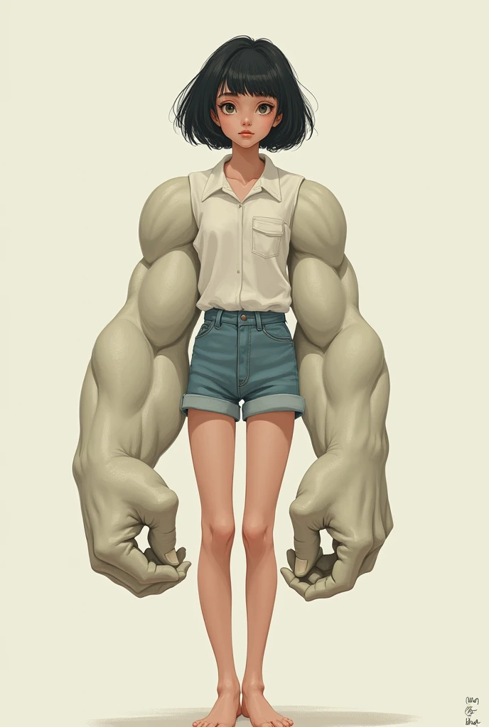 A girl with big boys