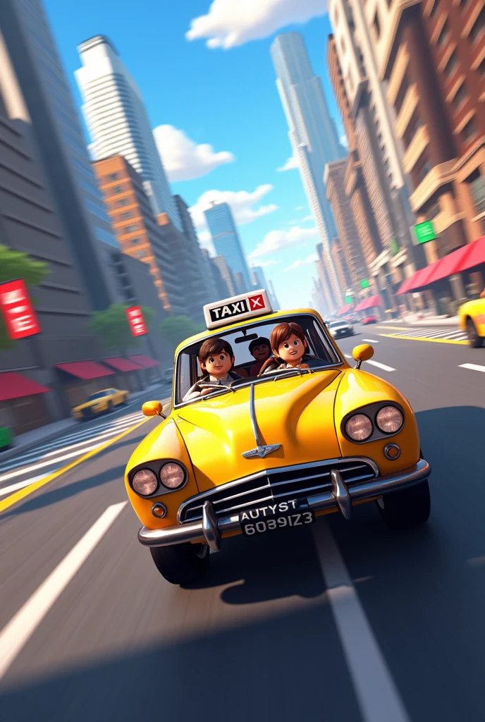 Make a taxi in Roblox going very fast with passengers and obstacles