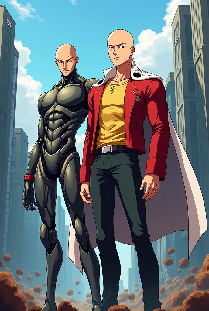 An image of Saitama and Genos