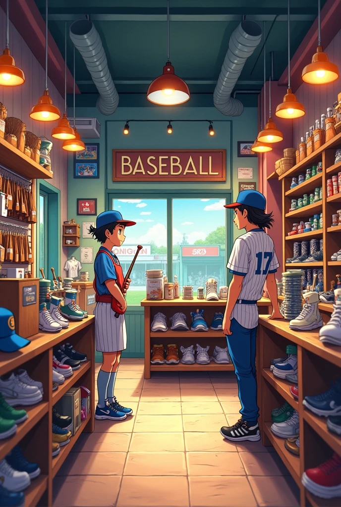 A 2005 anime vibe baseball equipment store

