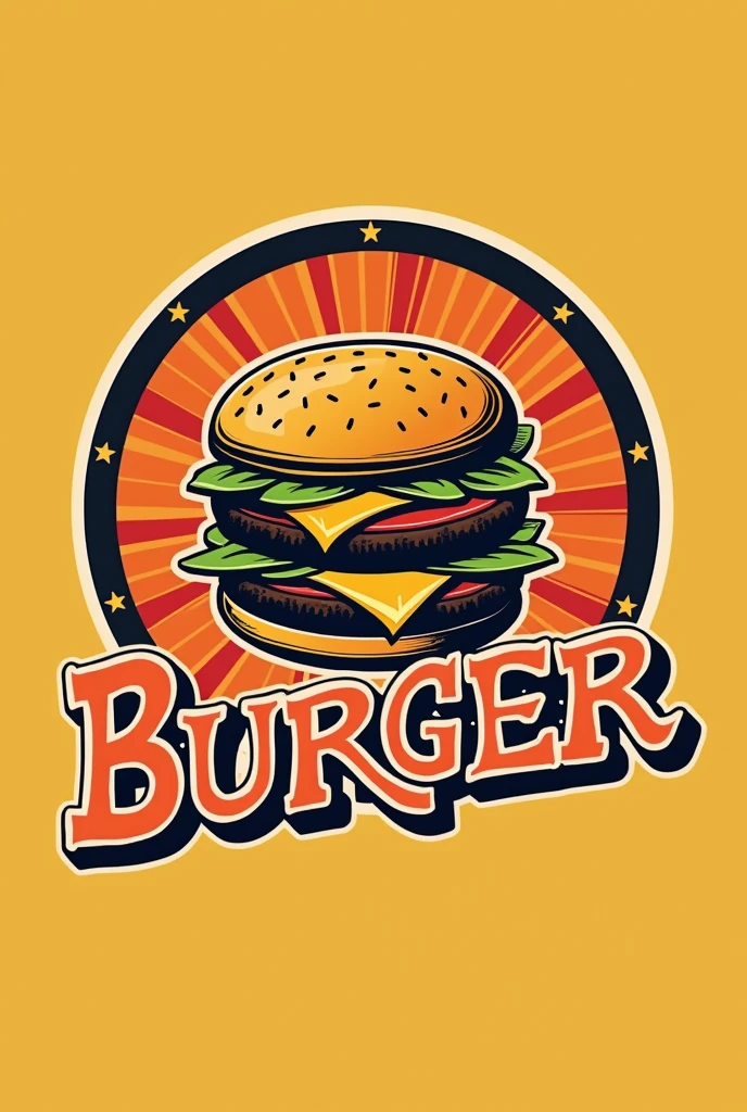 
Logo menu dinner burger années 70 sans inscriptions