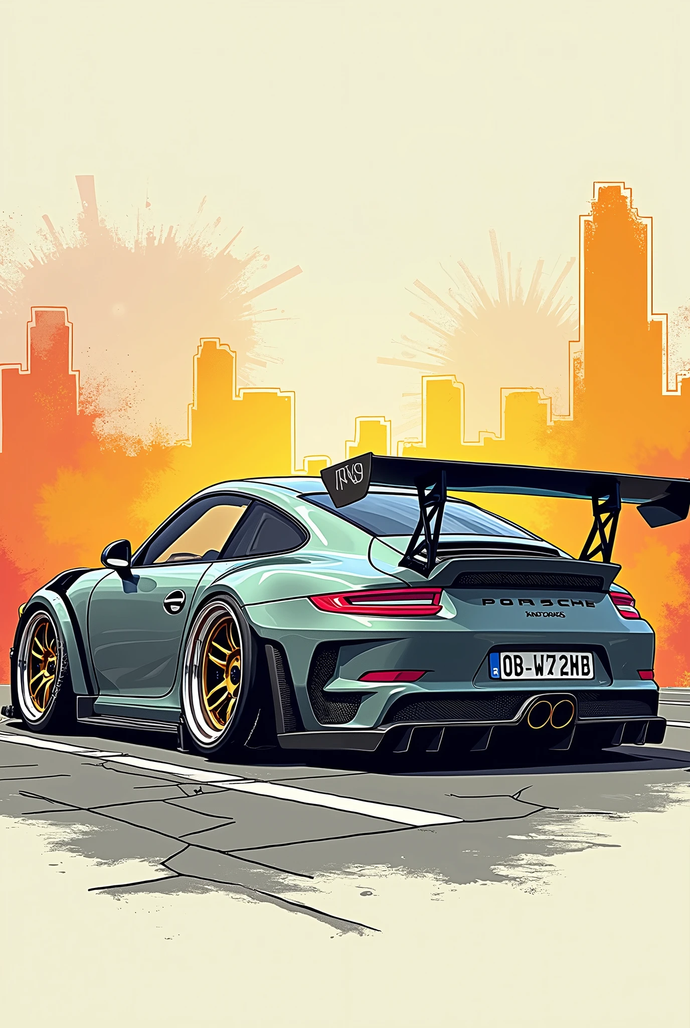 Deep learning model flowchat in colour of a
Porsche 911 rwb, wide body, sketch,
cartoonish, comic strip, Chip Foose car rendering, chrome wheels, bagged, slammed to the ground, masterpiece