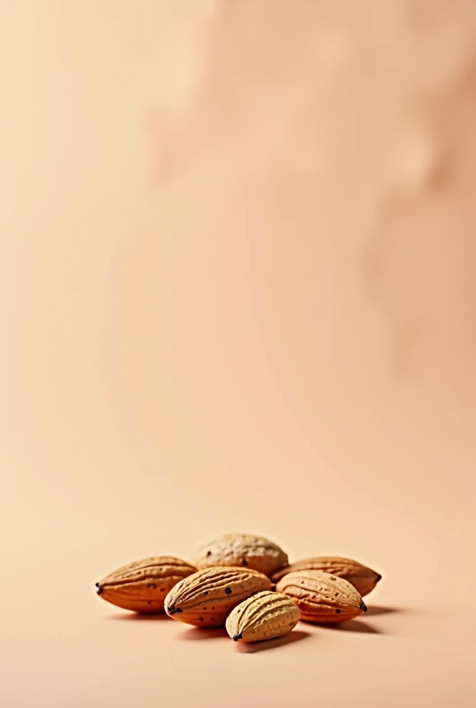 simple color background with almonds to highlight a product