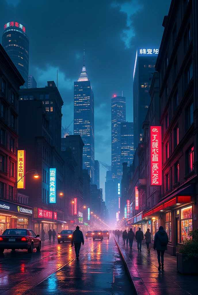 a city at night 