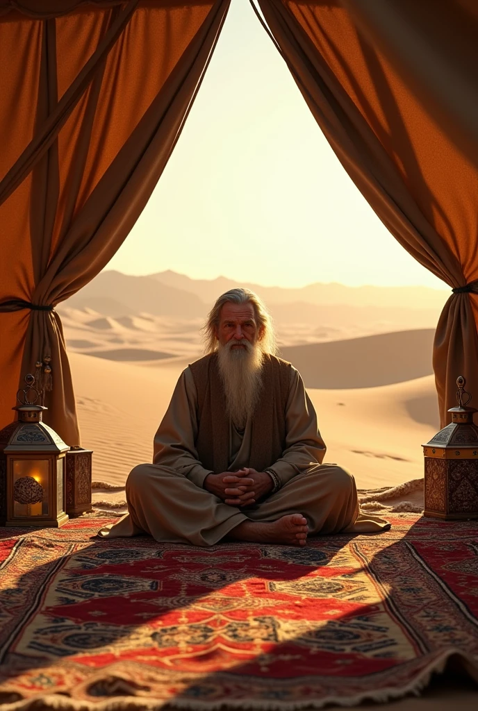 Image of a Jew living in a large tent in the desert 