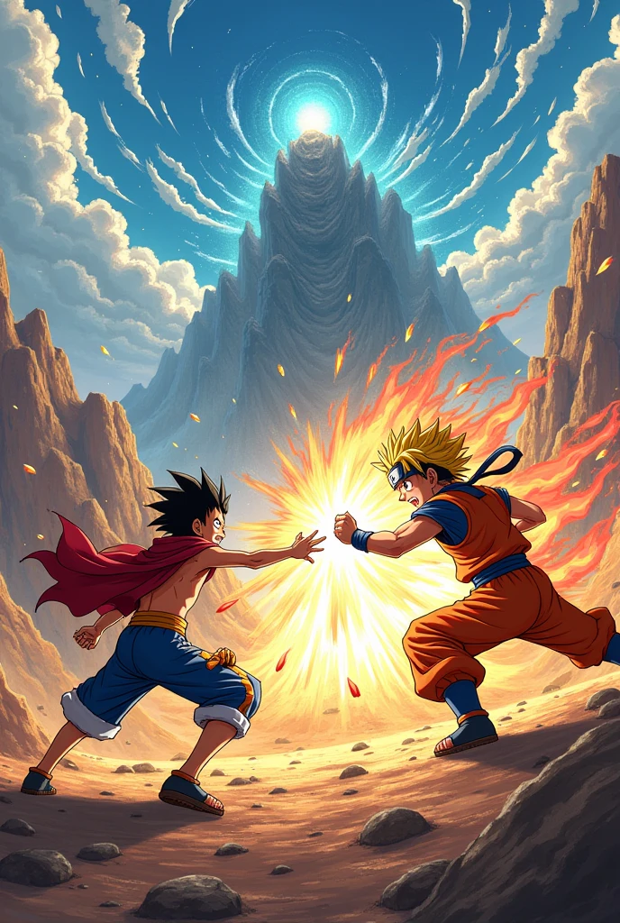 Draw Luffy vs Naruto vs Goku