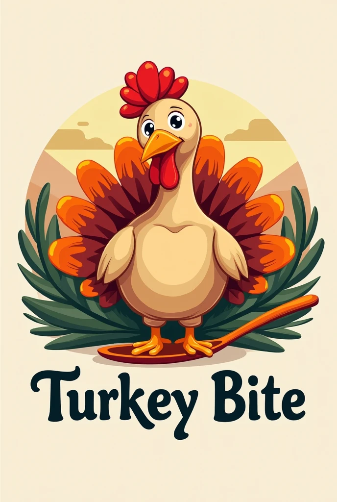 Create a logo for a campaign about spoonable foods, The name you can use is "turkey bite". I like that it is also presented with a spoon and the name Peru is related to the Peruvian Andean culture.