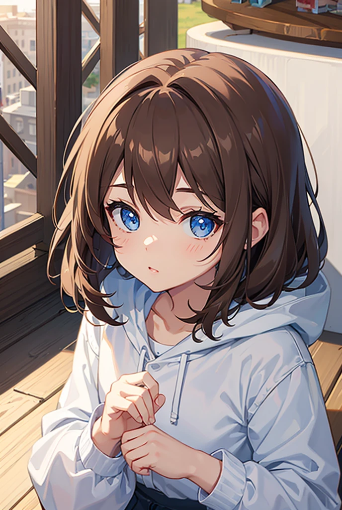 cute little with brown hair and light blue eyes
