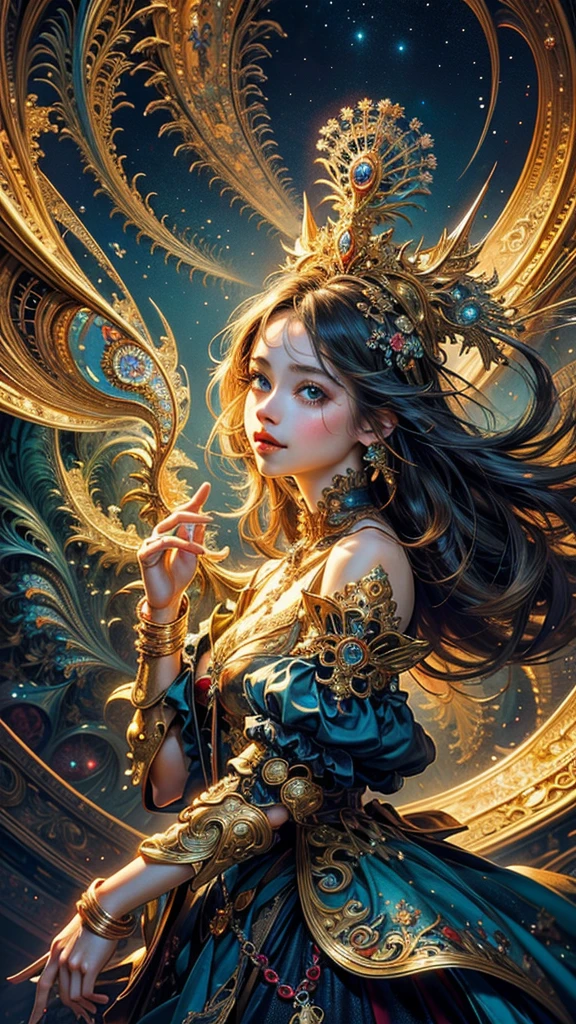 (masterpiece, Highest quality, Highest quality, Official Art, beautifully、aesthetic:1.2), (One girl), Very detailed,(Fractal Art:1.3),colorful,Most detailed