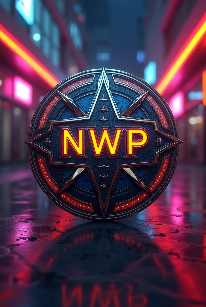 a gorgeous NWP logo, intricate detailed illustration, elegant logo design, intricately detailed emblem, rich textures, metallic accents, glowing neon lights, dynamic and energetic composition, dramatic lighting, cinematic atmosphere, high quality 3D rendering, award-winning digital art, stunning photorealistic artwork, vibrant colors, visually striking, masterfully composed