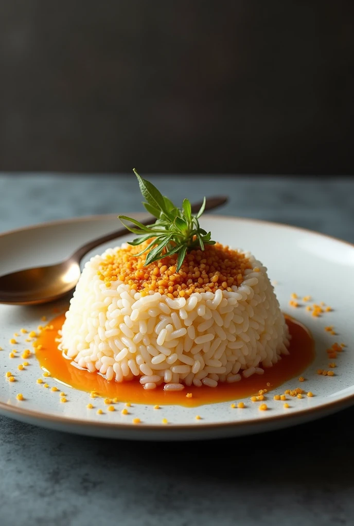 masterpiece, Highest quality、Very detailed、Titanium Rice、Flat plate、spoon、
