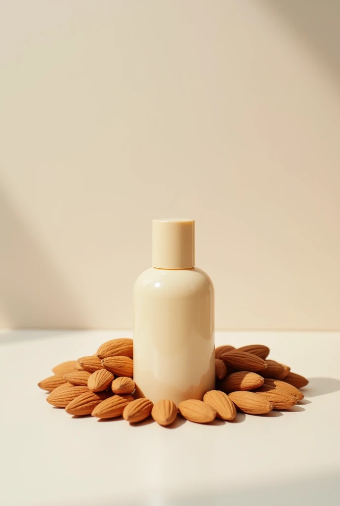 simple background with almonds around to highlight a product