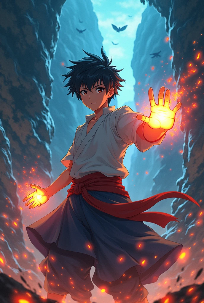In anime he creates a chi between 16 and 19 in his journey in hell