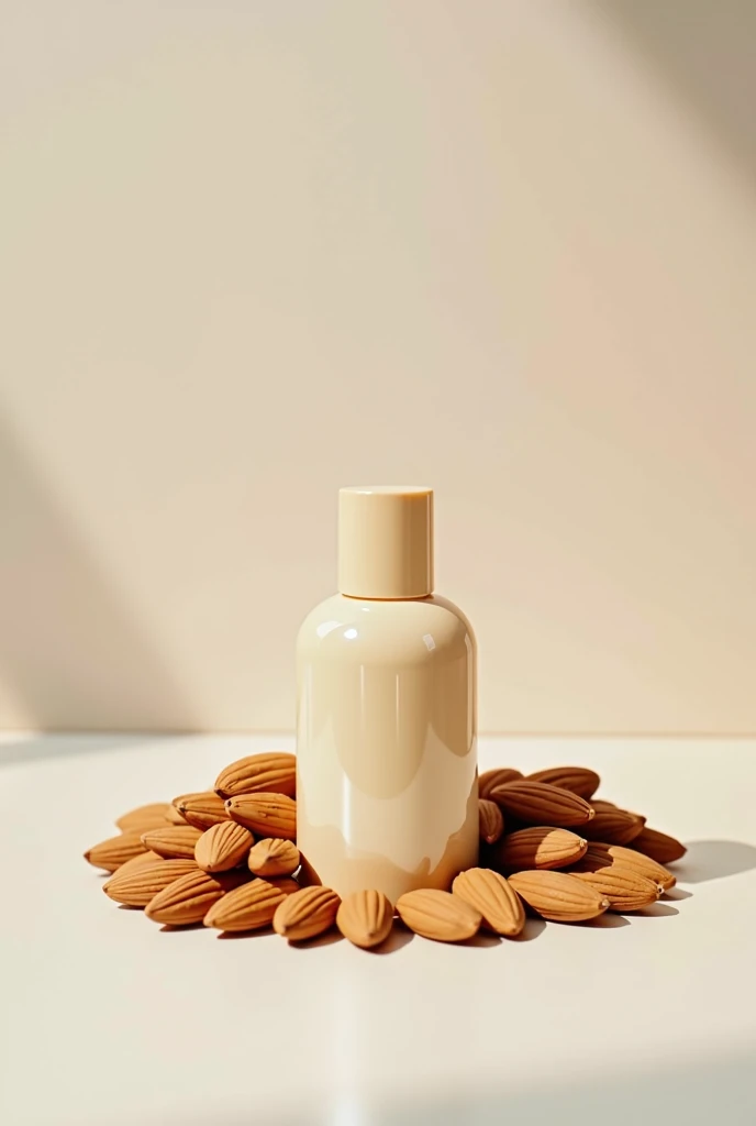 simple background with almonds around to highlight a product