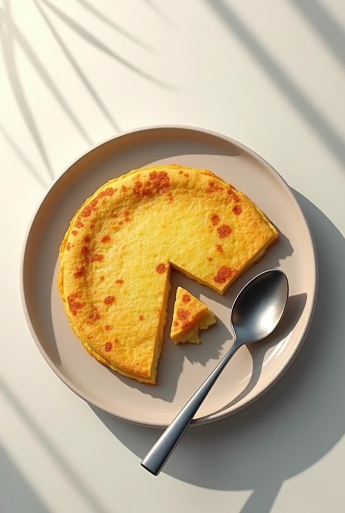 masterpiece, Highest quality、Very detailed、Titanium Omelette、Flat plate、spoon、