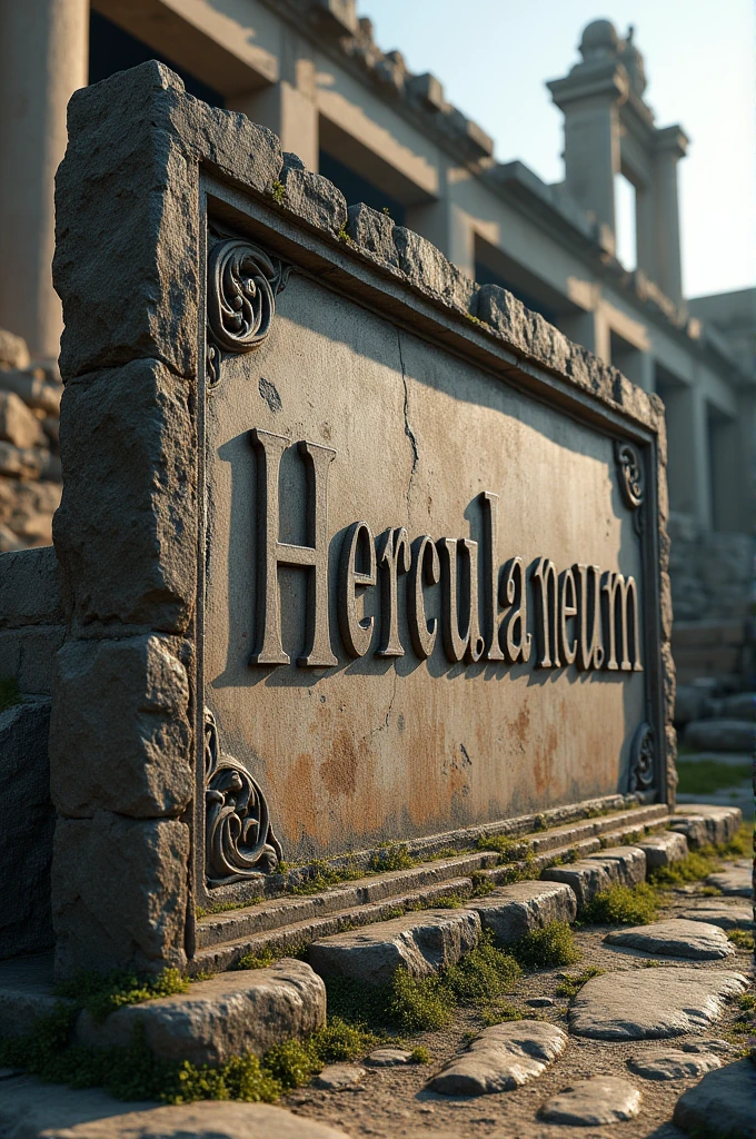 word "Herculaneum" written in stone