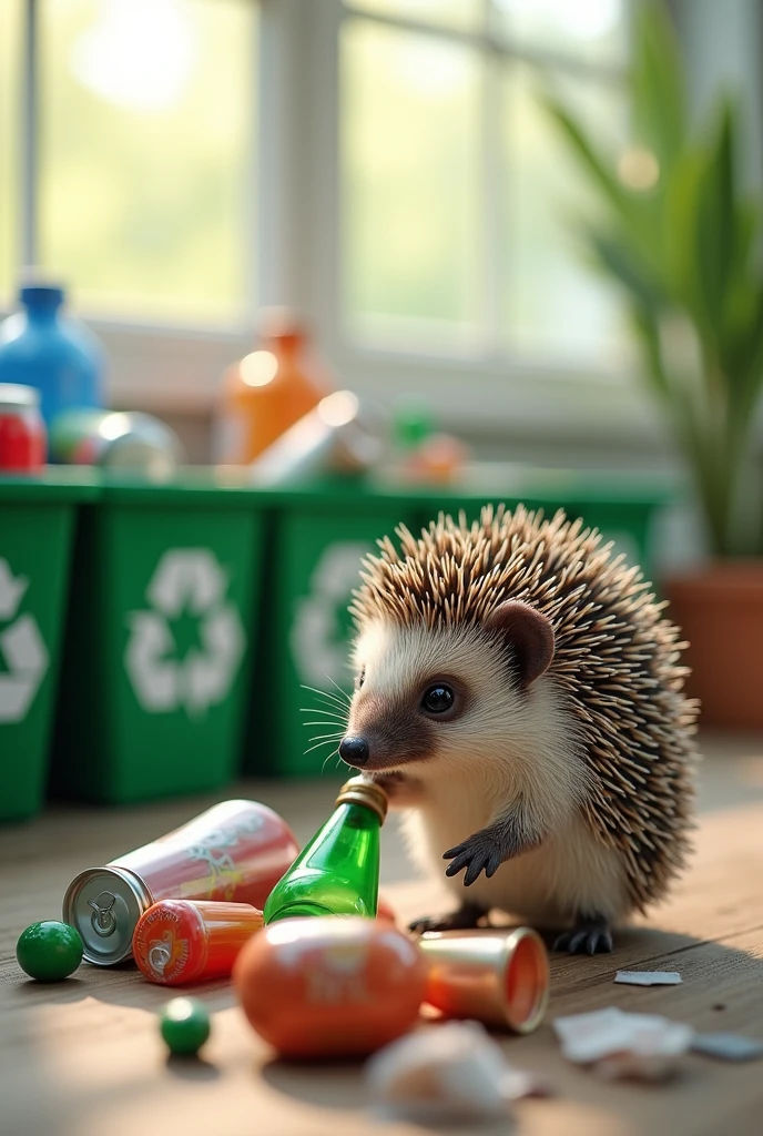 a hedgehog recycling